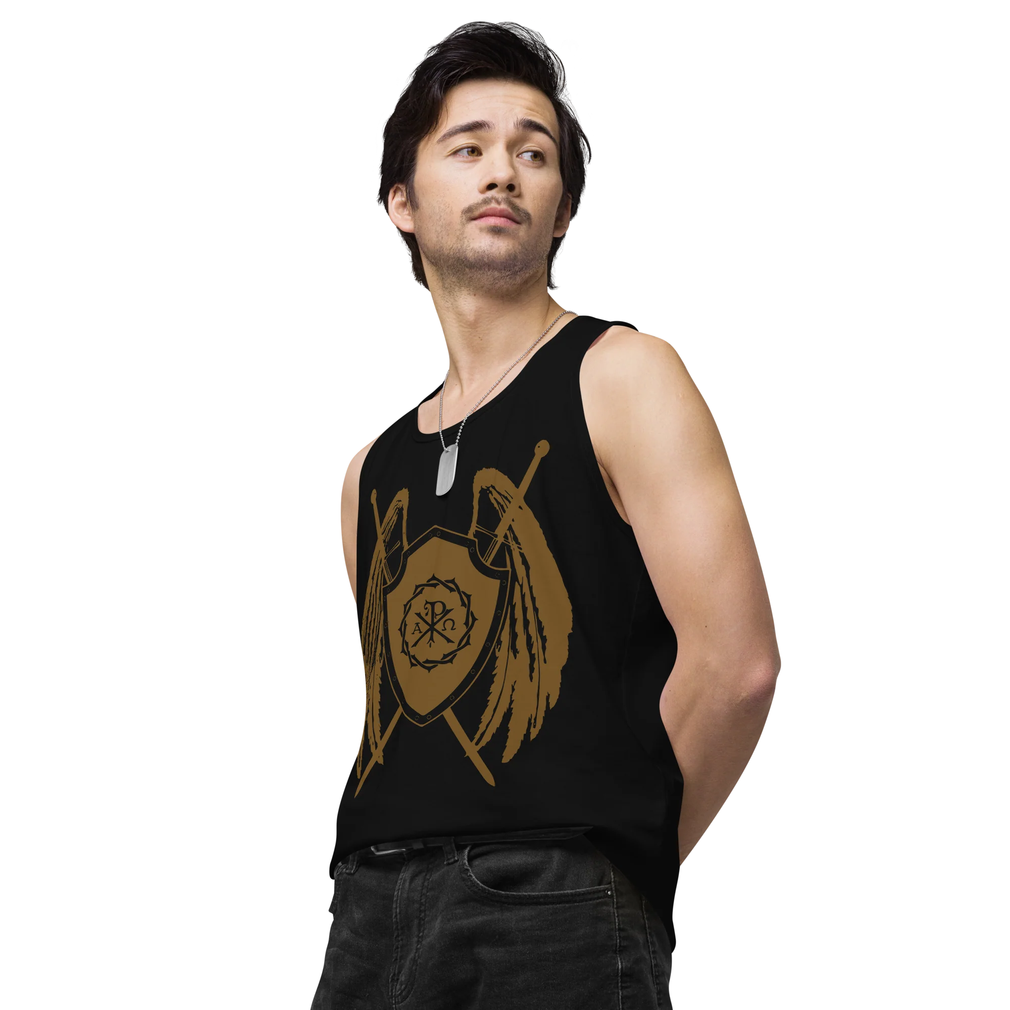 Sanctus Crest Men’s Premium Tank Top - Image 2