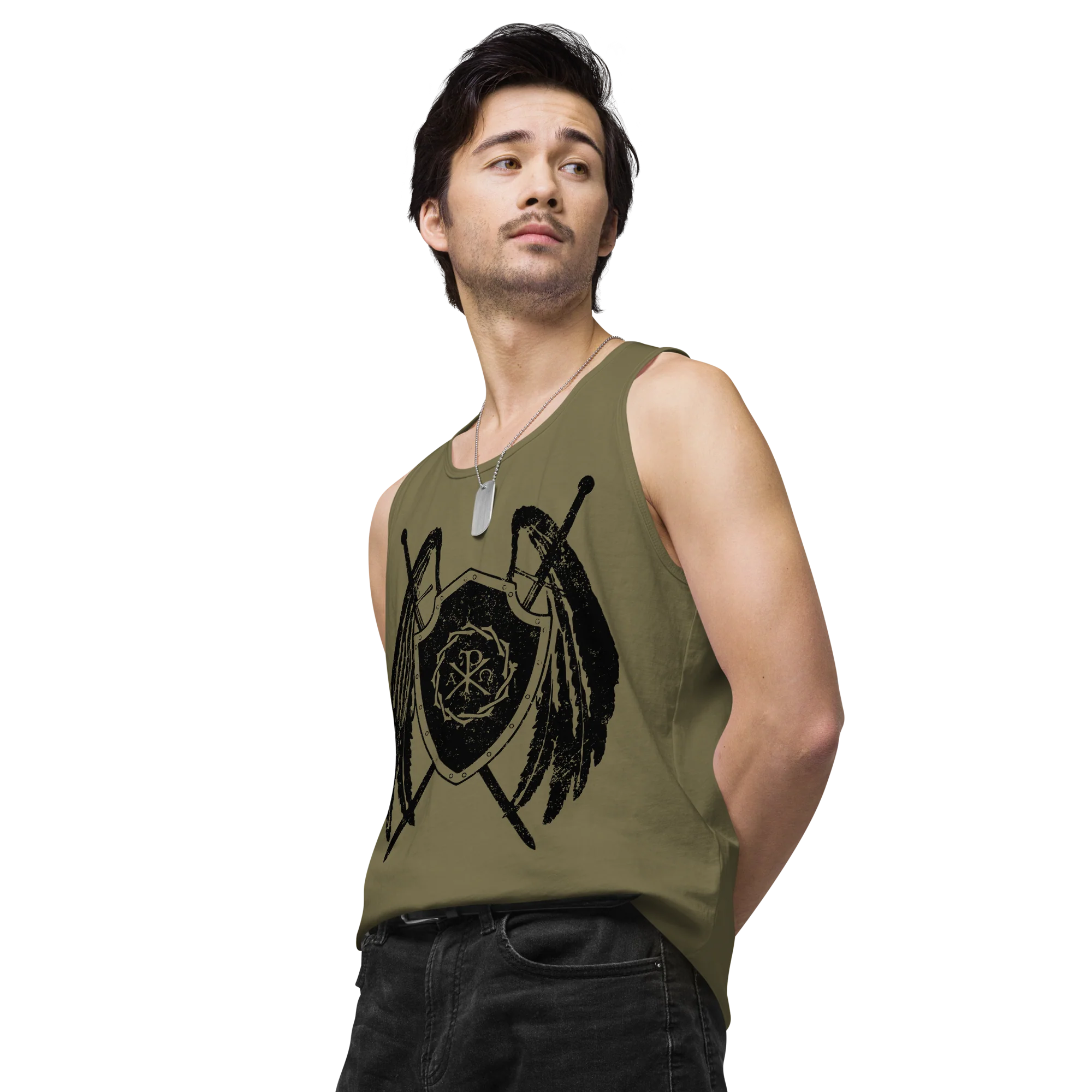 Sanctus Crest Men’s Premium Tank Top - Image 5