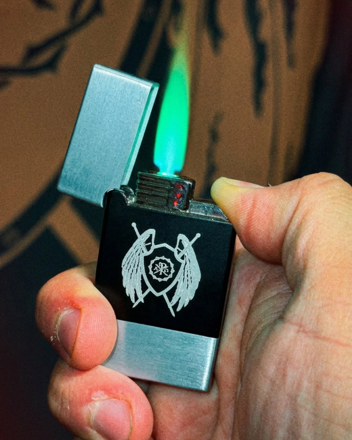 Sanctus Pocket Lighter - Green Flame